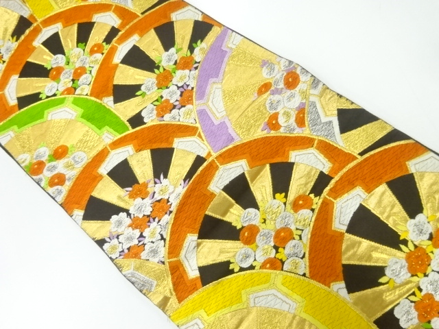 JAPANESE KIMONO / ANTIQUE FUKURO OBI / SILK / WOVEN GENJIGURUMA